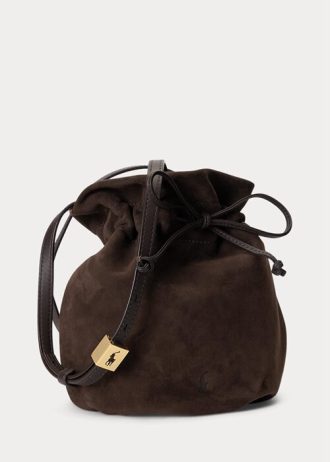 Tabáková dámská kabelka Ralph Lauren The Suede Pony Tabáková dámská kabelka Ralph Lauren The Suede Pony