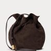 Tabáková dámská kabelka Ralph Lauren The Suede Pony