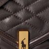 Tabákové dámské prošívané řetízkové peněženky Ralph Lauren Polo ID Tabákové dámské prošívané řetízkové peněženky Ralph Lauren Polo ID