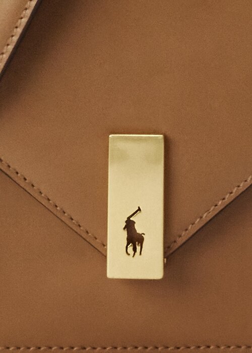 Tan Dámské kabelky Ralph Lauren Polo ID Calfskin Envelope Crossbody Tan Dámské kabelky Ralph Lauren Polo ID Calfskin Envelope Crossbody