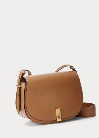 Tan Dámské Ralph Lauren Polo ID teletinové sedlové brašny
