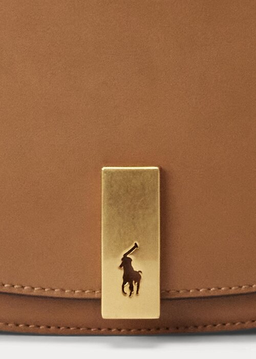 Tan Dámské Ralph Lauren Polo ID teletinové sedlové brašny Tan Dámské Ralph Lauren Polo ID teletinové sedlové brašny