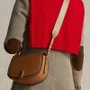 Tan Dámské Ralph Lauren Polo ID teletinové sedlové brašny Tan Dámské Ralph Lauren Polo ID teletinové sedlové brašny