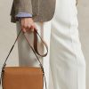 Tan Dámské Ralph Lauren Polo ID teletinové sedlové brašny Tan Dámské Ralph Lauren Polo ID teletinové sedlové brašny