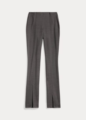 Tmavě šedé dámské keprové legíny ze směsi strečové vlny Ralph Lauren