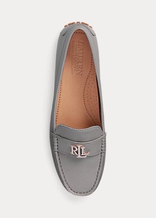 Tmavě šedé dámské kožené mokasíny Ralph Lauren Barnsbury Nappa Driver Tmavě šedé dámské kožené mokasíny Ralph Lauren Barnsbury Nappa Driver
