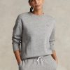 Tmavě šedé dámské mikiny Ralph Lauren Fleece Crewneck Pullover