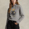 Tmavě šedé dámské mikiny Ralph Lauren Polo Bear Fleece Crewneck Tmavě šedé dámské mikiny Ralph Lauren Polo Bear Fleece Crewneck