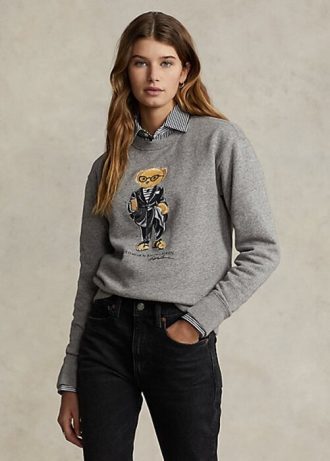 Tmavě šedé dámské mikiny Ralph Lauren Polo Bear Fleece Crewneck