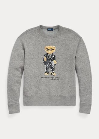 Tmavě šedé dámské mikiny Ralph Lauren Polo Bear Fleece Crewneck