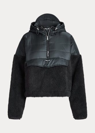 Tmavě šedé dámské Ralph Lauren High-Pile & Hybridní svetrové bundy Ripstop