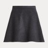Tmavě šedé dámské sukně A-Line Ralph Lauren Wool-Cashmere Melton