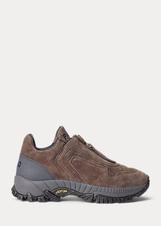 Tmavě šedé dámské tenisky Ralph Lauren Grayson Calf-Suede Zip Tmavě šedé dámské tenisky Ralph Lauren Grayson Calf-Suede Zip