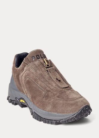 Tmavě šedé dámské tenisky Ralph Lauren Grayson Calf-Suede Zip Tmavě šedé dámské tenisky Ralph Lauren Grayson Calf-Suede Zip