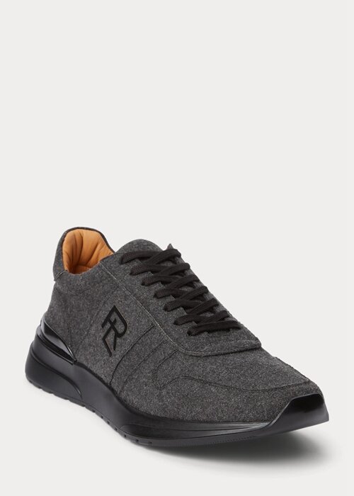 Tmavě šedé pánské flanelové tenisky Ralph Lauren Ethan Wool Tmavě šedé pánské flanelové tenisky Ralph Lauren Ethan Wool