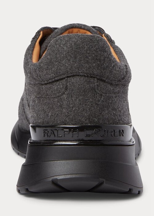 Tmavě šedé pánské flanelové tenisky Ralph Lauren Ethan Wool Tmavě šedé pánské flanelové tenisky Ralph Lauren Ethan Wool