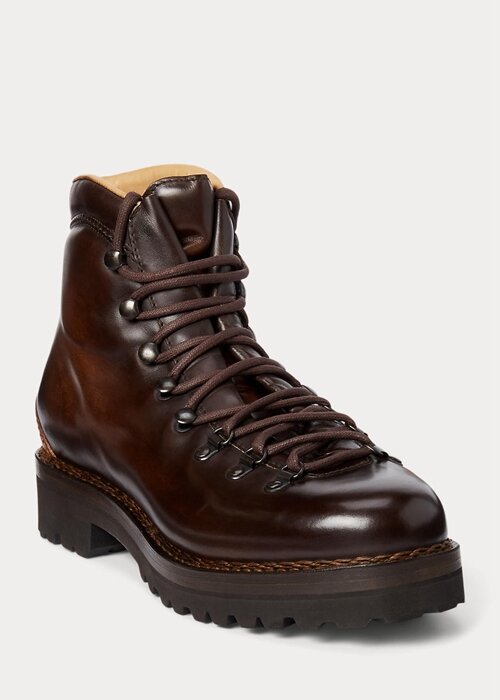 Tmavě hnědé pánské kozačky z teletiny Ralph Lauren Darrow Tmavě hnědé pánské kozačky z teletiny Ralph Lauren Darrow