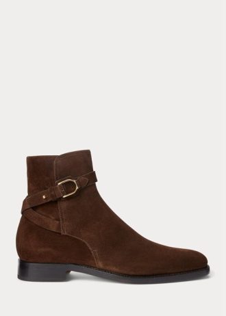Tmavě hnědé pánské semišové boty Ralph Lauren Welington