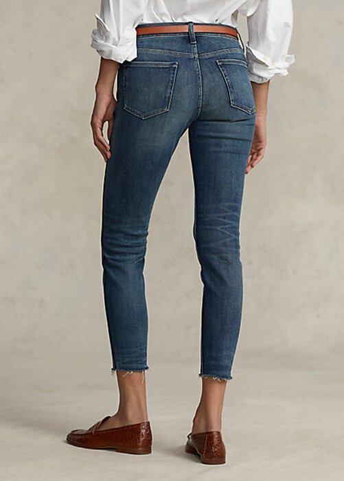 Tmavé indigové dámské džíny Skinny Crop Jeans Ralph Lauren Tompkins Tmavé indigové dámské džíny Skinny Crop Jeans Ralph Lauren Tompkins