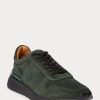 Tmavě zelené pánské tenisky Ralph Lauren Ethan Calf-Suede