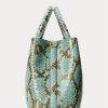 Tyrkysové dámské tašky Ralph Lauren z umělé hadí kůže střední Marcy Satchel Bags