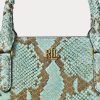 Tyrkysové dámské tašky Ralph Lauren z umělé hadí kůže střední Marcy Satchel Bags