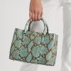 Tyrkysové dámské tašky Ralph Lauren z umělé hadí kůže střední Marcy Satchel Bags