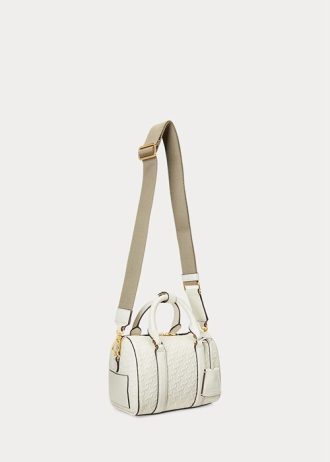 Vanilla/Buff Dámské malé kadenské brašny Ralph Lauren s reliéfem