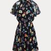 Vícebarevné dámské šaty Ralph Lauren Floral Crinkle Georgette Vícebarevné dámské šaty Ralph Lauren Floral Crinkle Georgette