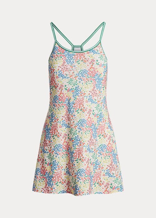 Vícebarevné dámské šaty Ralph Lauren s květinovým dresem Racerback Vícebarevné dámské šaty Ralph Lauren s květinovým dresem Racerback
