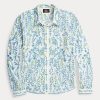 Vícebarevné dámské bavlněné košile Ralph Lauren s květinovou výšivkou Vícebarevné dámské bavlněné košile Ralph Lauren s květinovou výšivkou