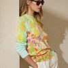 Vícebarevné dámské bavlněné svetry s výstřihem Ralph Lauren Print