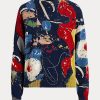 Vícebarevné dámské bavlněné svetry s výstřihem Ralph Lauren Print Vícebarevné dámské bavlněné svetry s výstřihem Ralph Lauren Print