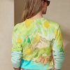 Vícebarevné dámské bavlněné svetry s výstřihem Ralph Lauren Print