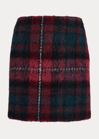 Vícebarevné dámské kostkované mohérové tužkové sukně Ralph Lauren Vícebarevné dámské kostkované mohérové tužkové sukně Ralph Lauren