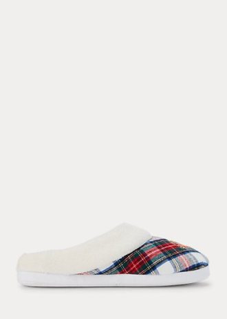 Vícebarevné dámské kostkované pantofle Ralph Lauren s logem