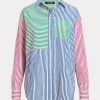 Vícebarevné dámské pruhované bavlněné košile Ralph Lauren