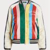 Vícebarevné dámské pruhované saténové bomber bundy Ralph Lauren