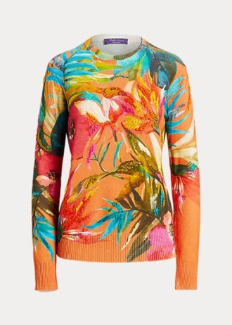 Vícebarevné dámské svetry Ralph Lauren Graphic Cashmere Crewneck Vícebarevné dámské svetry Ralph Lauren Graphic Cashmere Crewneck
