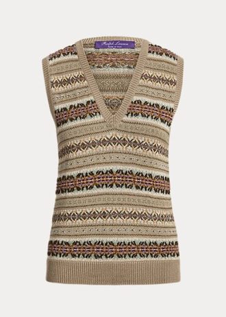 Vícebarevné dámské svetry Ralph Lauren zdobené Fair Isle Vícebarevné dámské svetry Ralph Lauren zdobené Fair Isle