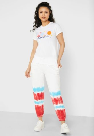 Vícebarevné dámské tepláky Ralph Lauren s vysokým pasem Vícebarevné dámské tepláky Ralph Lauren s vysokým pasem