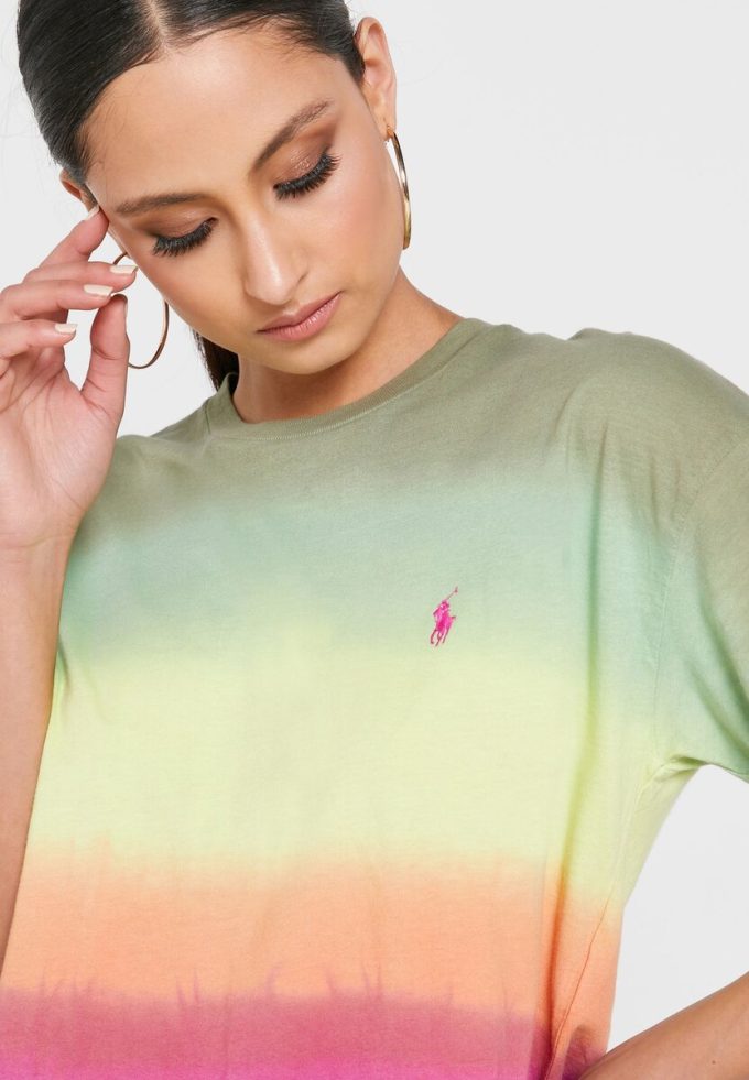 Vícebarevná dámská trička Ralph Lauren Crew s výstřihem Vícebarevná dámská trička Ralph Lauren Crew s výstřihem