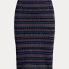 Vícebarevné dámské tužkové sukně Ralph Lauren Fair Isle z bavlněné směsi Vícebarevné dámské tužkové sukně Ralph Lauren Fair Isle z bavlněné směsi