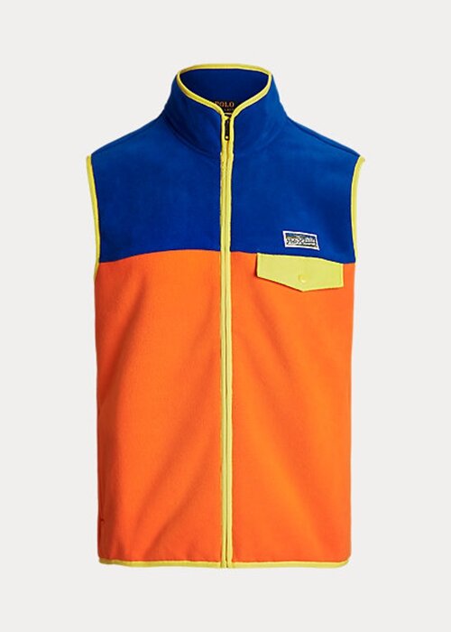 Vícebarevná pánská česaná fleecová vesta Ralph Lauren Color-Blocked Vícebarevná pánská česaná fleecová vesta Ralph Lauren Color-Blocked