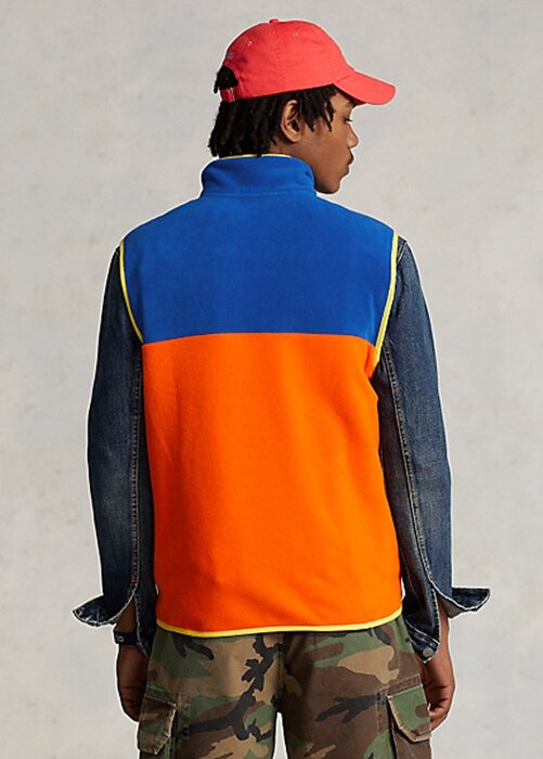 Vícebarevná pánská česaná fleecová vesta Ralph Lauren Color-Blocked Vícebarevná pánská česaná fleecová vesta Ralph Lauren Color-Blocked