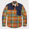 Vícebarevné pánské kostkované flanelové hybridní overshirt Ralph Lauren Vícebarevné pánské kostkované flanelové hybridní overshirt Ralph Lauren