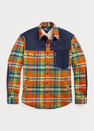 Vícebarevné pánské kostkované flanelové hybridní overshirt Ralph Lauren