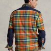 Vícebarevné pánské kostkované flanelové hybridní overshirt Ralph Lauren Vícebarevné pánské kostkované flanelové hybridní overshirt Ralph Lauren