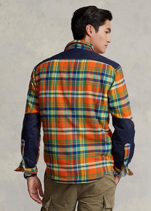Vícebarevné pánské kostkované flanelové hybridní overshirt Ralph Lauren Vícebarevné pánské kostkované flanelové hybridní overshirt Ralph Lauren