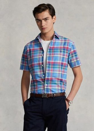 Vícebarevné pánské kostkované košile Oxford Ralph Lauren Custom Fit Vícebarevné pánské kostkované košile Oxford Ralph Lauren Custom Fit